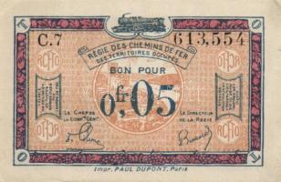 Német Birodalom/Weimari Köztársaság/megszállt (francia) Rajna-vidék/Francia-belga vasúttársaság 1923. 0,05Fr (2x) egymásutáni sorszámmal T:II+