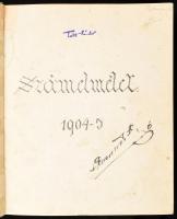 cca 1905 Számelmélet 1904-5. Stencilezéssel sokszorosított kézzel írt jegyzet. 203+2 p. Félvászon-kötésben, márványozott lapélekkel, kissé sérült, kopott borítóval.