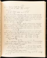 cca 1905 Számelmélet 1904-5. Stencilezéssel sokszorosított kézzel írt jegyzet. 203+2 p. Félvászon-kö...