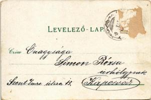 1899 (Vorläufer) Vágújhely, Waag-Neustadt, Nové Mesto nad Váhom; Evangélikus templom (tornyot csak 1...