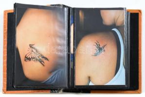 Tetováló fotóalbuma, kb. 40 db fotóval, 13x9 cm méretben