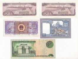 8db vegyes külföldi bankjegy tétel, közte Angola 1984. 50K (2x) "CZ 6791755 - CZ 6791756" ...
