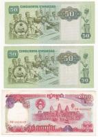 8db vegyes külföldi bankjegy tétel, közte Angola 1984. 50K (2x) "CZ 6791755 - CZ 6791756" ...
