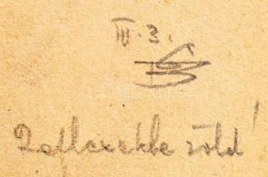 cca 1952 Vázlatfüzet benne rajzokkal, bejegyzésekkel, beragasztott nyomtatványokkal, Bihácsi György ...