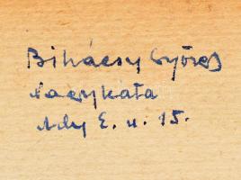 cca 1952 Vázlatfüzet benne rajzokkal, bejegyzésekkel, beragasztott nyomtatványokkal, Bihácsi György ...