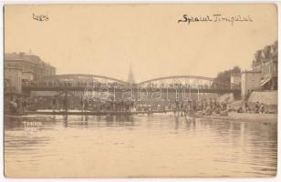 Lugos, Lugoj; Splaiul Timisului / Temes folyó hídja, strand / Timis river bridge and beach. Tarko photo (fl)