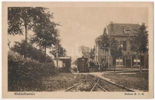 1922 Middelharnis, Railway Station RTM, train (EK)