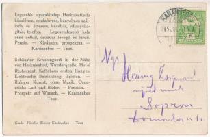 1915 Karánsebes, Caransebes; Kilátás a szilvakertből, teniszpálya, uszoda. Füszfás Sándor kiadása / ...