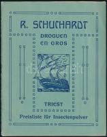 cca 1900 Trieszt, R. Schuchardt Drogenhandlung árkatalógusa és levelezőlapja, 2 db