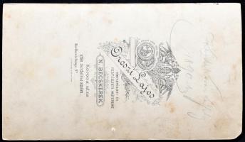 1890 Kézdi-Kovács László (1864-1942) festőművész hármas portréja, vintage keményhátú trükkfotó, Oros...