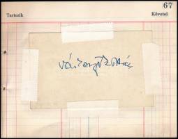 cca 1920-1940 Nagy autogram gyűjtemény, 7 füzetben és 1 borítékban, beragasztott és bírt aláírásokka...