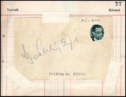 cca 1920-1940 Nagy autogram gyűjtemény, 7 füzetben és 1 borítékban, beragasztott és bírt aláírásokka...