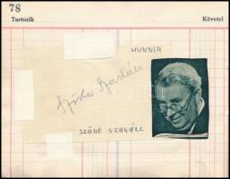 cca 1920-1940 Nagy autogram gyűjtemény, 7 füzetben és 1 borítékban, beragasztott és bírt aláírásokka...