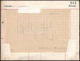 cca 1920-1940 Nagy autogram gyűjtemény, 7 füzetben és 1 borítékban, beragasztott és bírt aláírásokka...