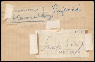 cca 1920-1940 Nagy autogram gyűjtemény, 7 füzetben és 1 borítékban, beragasztott és bírt aláírásokka...