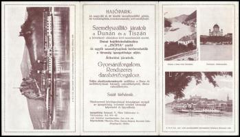 cca 1930 Magyar Királyi Folyam-és Tengerhajózási Részvénytársaság személyhajó járatai, térképpel és ...