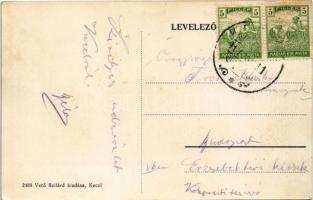 1917 Kecel, Kossuth Lajos utca, Szász Ignác (?) üzlete, lovaskocsi. Vető Szilárd kiadása