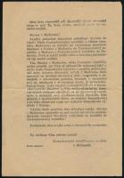 cca 1945 Csehszlovák Letelepítési Bizottság magyarországi szlovákokhoz intézett röplapja a szlovák-m...