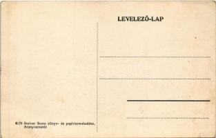 Aranyosmarót, Zlaté Moravce; Vármegyeház utca, templom. Steiner Samu kiadása / street, church (ázott...