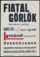 Fiatal görlök..., Igmándi keserűvíz reklámos villamosplakát, Globus nyomdai műintézet, 24×17 cm