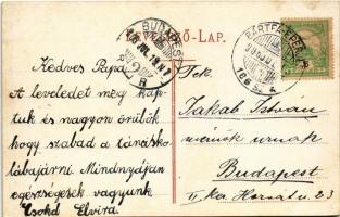 1906 Bártfa, Bardiov, Bardejov; Fő tér, ünnepség a régi városháza előtt / main square, festival in f...