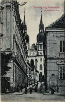 Nagyszombat, Tyrnau, Trnava; Szeminárium utca. Horovitz Adolf kiadása / street
