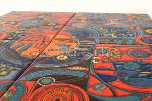 Honty Márta (1940-2004): Álom. Tűzzománc, fémlemez. Jelezve jobbra lent. Hátoldalán autográf felirat...