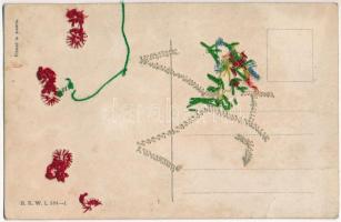 Hímzett hölgy / Art Nouveau lady, embroidered. B.K.W.I. 384-1. s: Mela Koehler