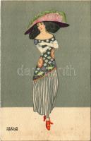 Art Nouveau lady. B.K.W.I. 746-2. s: Mela Koehler