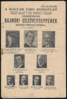 1928 A Magyar Úszó Egyesület nemzetközi bajnoki úszóversenyének képes programja
