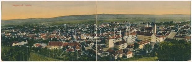 Nagyenyed, Aiud; Bethlen Kollégium. Két részes kihajtható panorámalap, Földes Ede kiadása 150. / boarding school. 2-tiled folding panoramacard