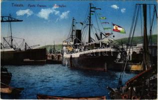 Trieste, Trst; Punto Franco / Freihafen / port, SS CARNIOLA steamship