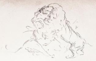 Vastagh Géza (1866-1919) festőművész vázlatfüzete, összesen 7 db rajzzal. Ebből 4 db oroszlánokat áb...