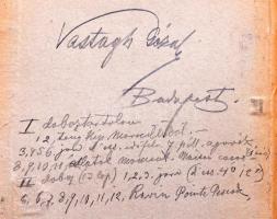 Vastagh Géza (1866-1919) festőművész vázlatfüzete, összesen 7 db rajzzal. Ebből 4 db oroszlánokat áb...
