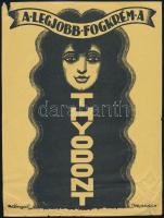 A legjobb fogkrém a Thyodont, reklámplakát, Kónya Zoltán grafikája, szakadásokkal, 27×20 cm