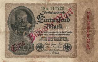 Német Birodalom / Weimari Köztársaság 1922. "Ein Billiarde Mark" korabeli érdekes hamisítvány, a hamisító a bankjegy oldalán lévő eredeti feliratot elfelejtette átírni! Támpéldány mellékelve T:III