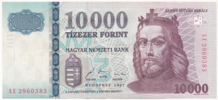 1997. 10.000Ft "AE 2960383" T:III szép papír / Hungary 1997. 10.000 Forint "AE 2960383" C:F fine paper Adamo F58.4