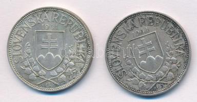 Szlovákia 1941. 20K Ag (2x) "Cirill és Metód" T:2,2- patina, kis ph
Slovakia 1941. 20 Kor...