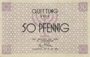 Német 3. Birodalom / Litzmannstadt Getto 1940. 50Pf T:III- csak egyszer minimál hajtva, törve nem