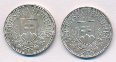 Szlovákia 1941. 20K Ag (2x) "Cirill és Metód" T:2,2- patina, ph
Slovakia 1941. 20 Korun A...