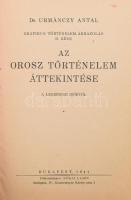 Dr. Urmánczy Antal: Az orosz történelem áttekintése a legrégibb időktől. Bp., 1941. Kiadói papírköté...