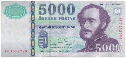 1999. 5000Ft BB 3552786 T:III / Hungary 1999. 5000 Forint BB 3552786 C:F Adamo F57.1