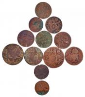 Ausztria 1800-1816. 1/4kr-3kr Cu (12db/9xklf) T:2-,3 patina, ü. Austria 1800-1816. 1/4 Kreuzer - 3 Kreuzer Cu (12pcs/9xdiff) C:VF,F patina, ding