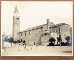 1927 Szlovéniai tájképek, városképek, 8 db (Capodistria/Koper, Pirano/Piran, stb.), kartonra ragaszt...