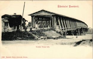 Zenta, Senta; fafedeles Tisza híd (1902-ben leomlott). kapható Kabos Arminnál / wooden Tisa bridge (collapsed in 1902)