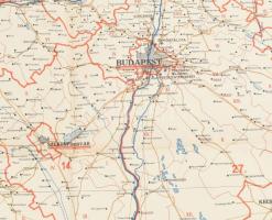 1942 Magyarország közigazgatási térképe, 1:500 000, két részből álló térkép a visszatért területekke...