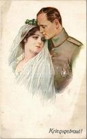 Kriegsgetraut! / WWI German military art postcard, married soldier (EK)