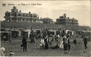 1914 Oostende, Ostende; La Plage et le Chalet Royal / beach, cabins (EK)