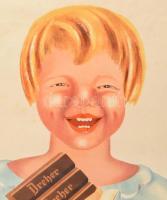 cca 1920-1930 Dreher-Maul csokoládé, színes litografált reklám plakát, Bp., én., Magyar és Kämpfner ...