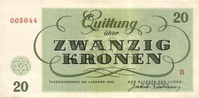 Német 3. Birodalom / Theresienstadt Getto 1943. 1K, 2K, 5K, 10K, 20K, 50K, 100K teljes sor T:II, II/...